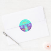 Prettige feestdagen Mooie blauwe cyaan vector ontw Ronde Sticker (Envelop)