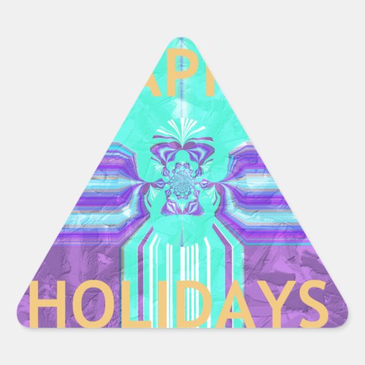 Prettige feestdagen Mooie blauwe cyaan vector ontw Sticker (Voorkant)