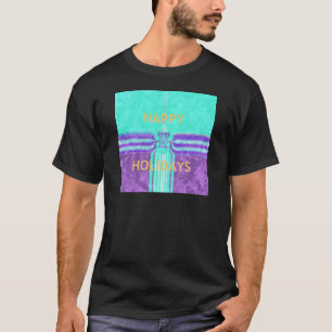 Prettige feestdagen Mooie blauwe cyaan vector ontw T-shirt