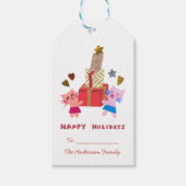 Prettige feestdagen Mooie katten en cadeaus wit Cadeaulabel (Voorkant)