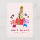 Prettige Feestdagen Mooie Katten met Cadeaus Zacht (Voorkant)