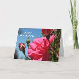 Prettige feestdagen Mooie roze roos bloemen Kaart