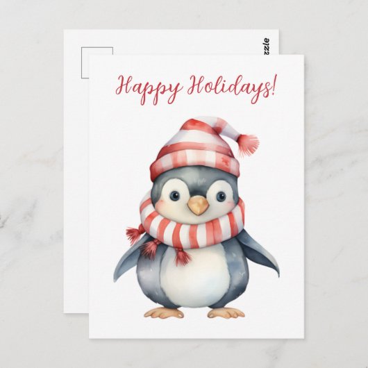 Prettige feestdagen Mooie Waterverf Kunstwerk Briefkaart (Voorkant / Achterkant)