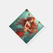 Prettige feestdagen Mooie Zeemeermin Servet (Hoek)