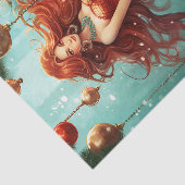 Prettige feestdagen Mooie Zeemeermin Tissuepapier (Detail)