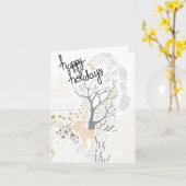 prettige feestdagen Moose Holiday Card Kaart (Gele Bloem)