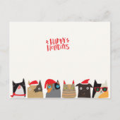 Prettige Feestdagen! Moppige Kerstman Katten Carto Feestdagenkaart (Voorkant)