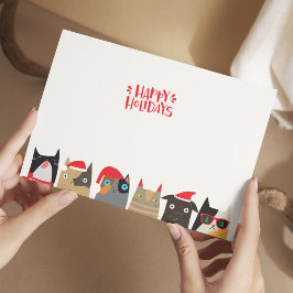 Prettige Feestdagen! Moppige Kerstman Katten Carto Feestdagenkaart