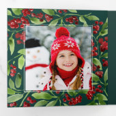 prettige feestdagen. Multi-Photo Tri-Fold Holiday  Drieluik Aankondiging (Binnenzijde eerst)