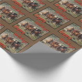 prettige feestdagen Mustangs Cadeaupapier (Hoek)