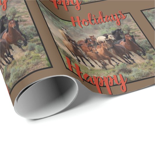 prettige feestdagen Mustangs Cadeaupapier (Rol Hoek)