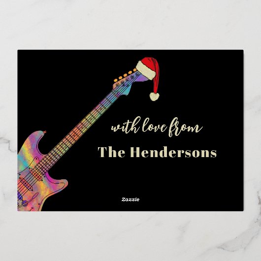 Prettige feestdagen Muziek Kerst Gitaar (Achterkant)