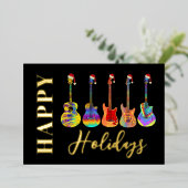 Prettige feestdagen Muziek Kerst Gitaar (Staand Voorkant)