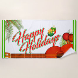 prettige feestdagen/muziekinstrumenten strandlaken