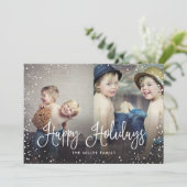 prettige feestdagen naadloze 2-fotokaart met sneeu feestdagenkaart (Staand voorkant)