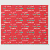 Prettige feestdagen Naam Christmas Santa Hat Red G Cadeaupapier (Vlak)