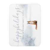 prettige feestdagen naam kerstwinter Fox Magneet (Verticaal)