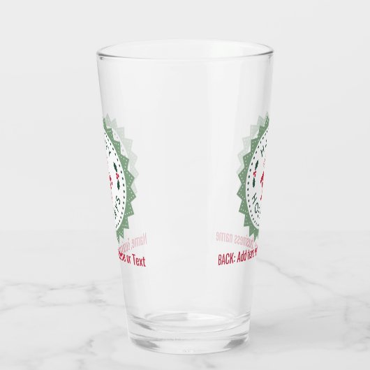 Prettige feestdagen Naam, Retro Starburst, 16oz. P Glas (Links)