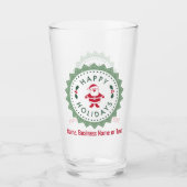 Prettige feestdagen Naam, Retro Starburst, 16oz. P Glas (Voorkant)