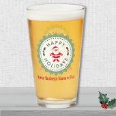 Prettige feestdagen Naam, Retro Starburst, 16oz. P Glas