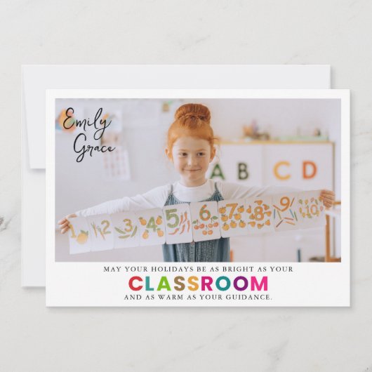 Prettige feestdagen Naar de beste leraar ooit! Feestdagenkaart (Voorkant)