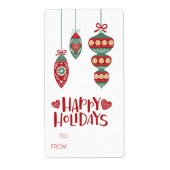 prettige feestdagen NAAR/VAN Ornament Cadeauetiket Etiket (Voorkant)