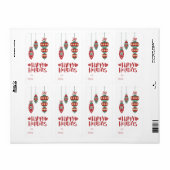 prettige feestdagen NAAR/VAN Ornament Cadeauetiket Etiket (Full Sheet)