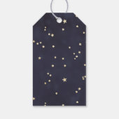 Prettige feestdagen Nachtelijke hemel en gouden st Cadeaulabel (Achterkant)