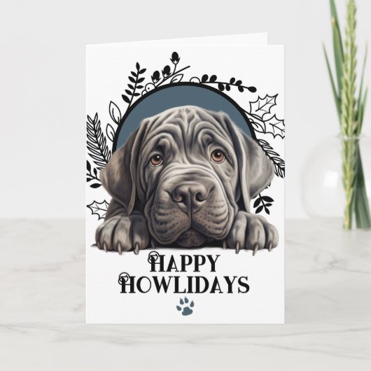 Prettige feestdagen Napolitaanse Mastiff Dog Kerst (Voorkant)