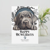 Prettige feestdagen Napolitaanse Mastiff Dog Kerst Feestdagenkaart (Staand voorkant)