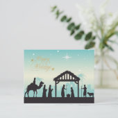 prettige feestdagen Nativiteitsboogenscène Briefkaart (Staand voorkant)