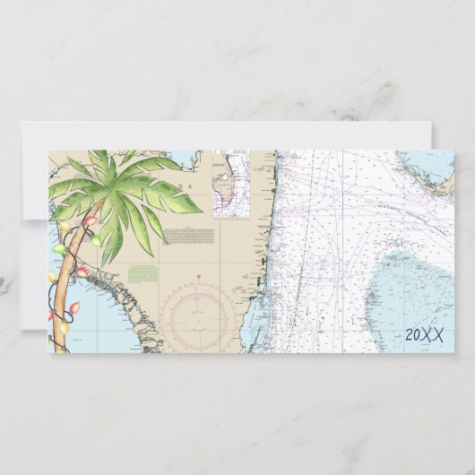 Prettige feestdagen Nautisch Tropisch Feestdagenkaart (Achterkant)