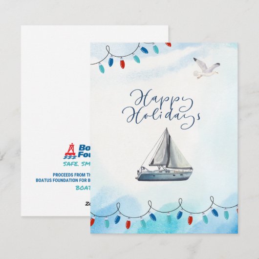 Prettige feestdagen "- nautische Kaart (Voorkant / Achterkant)