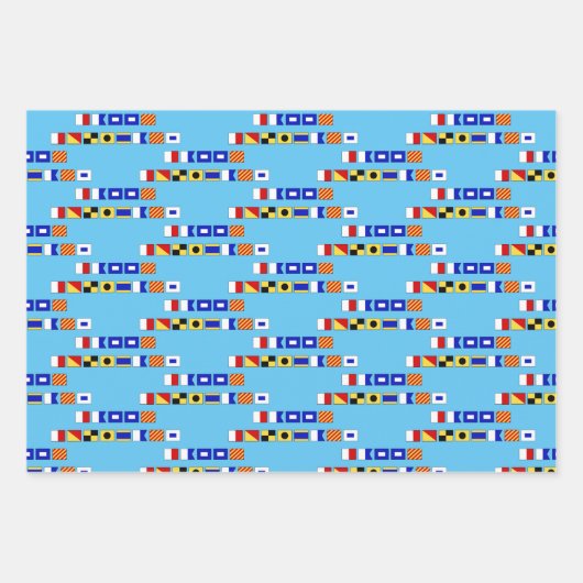 Prettige feestdagen Nautische Signaalvlag DIY BG K Inpakpapier Vel (Voorkant 3)