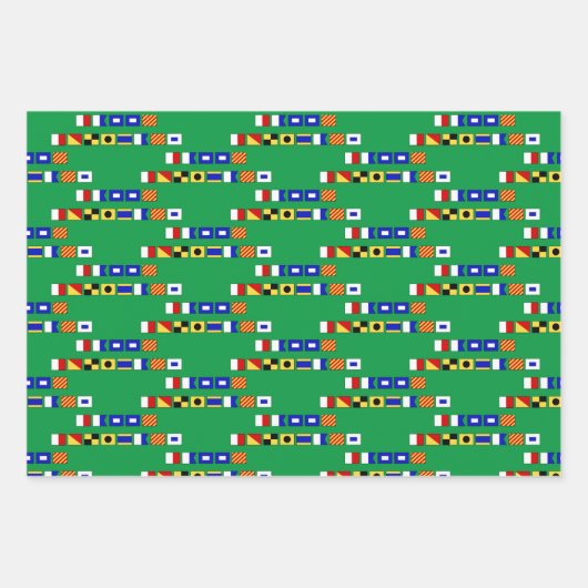 Prettige feestdagen Nautische Signaalvlag DIY BG K Inpakpapier Vel (Voorkant 2)