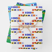 Prettige feestdagen Nautische Signaalvlag DIY BG K Inpakpapier Vel (In situ)