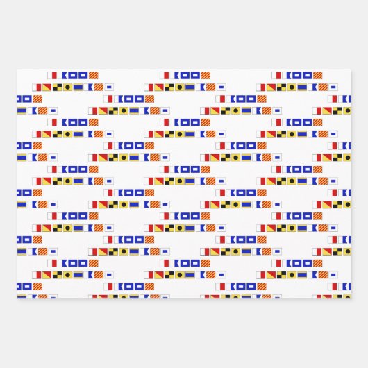 Prettige feestdagen Nautische Signaalvlag DIY BG K Inpakpapier Vel (Voorkant)