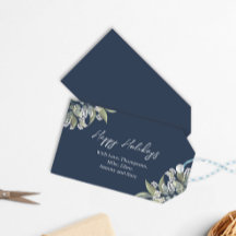 Prettige feestdagen Navy Blue Floral Custom