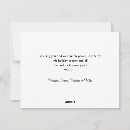 Prettige feestdagen Nee! 3 foto, wit, minimaal Feestdagenkaart (Achterkant)