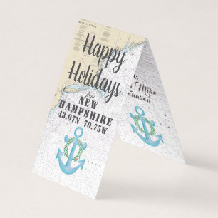 Prettige feestdagen New Hampshire Nautical Gift La Kaart
