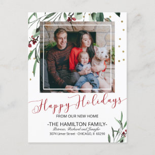 prettige feestdagen New Home Moving Notice Foto