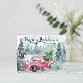 prettige feestdagen New Home  Red Truck Forest (Staand voorkant)