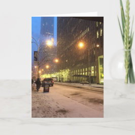 prettige feestdagen New York City Snow Kerstmis NY Kaart
