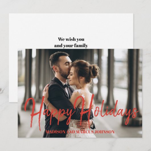 Prettige feestdagen €? | Newly-Weds vakantiefoto Feestdagenkaart (Voorkant / Achterkant)