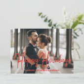 Prettige feestdagen €? | Newly-Weds vakantiefoto Feestdagenkaart (Staand voorkant)