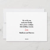 Prettige feestdagen €? | Newly-Weds vakantiefoto Feestdagenkaart (Achterkant)