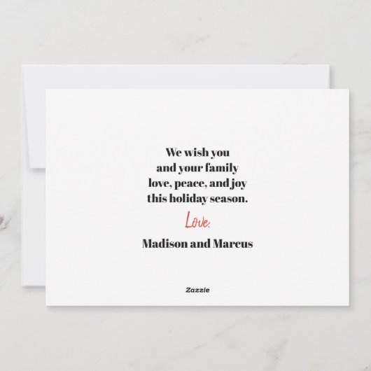 Prettige feestdagen €? | Newly-Weds vakantiefoto Feestdagenkaart (Achterkant)