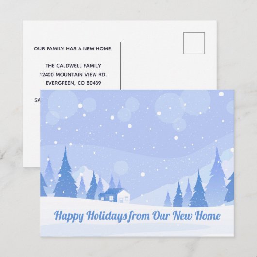 Prettige feestdagen Nieuwe Home Adreswijziging Win Briefkaart (Voorkant / Achterkant)