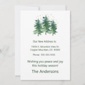 Prettige feestdagen Nieuwe Home Pine Trees Aankondiging (Achterkant)