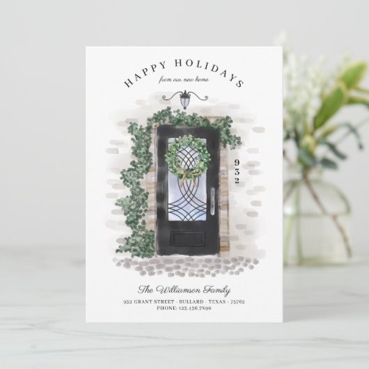 Prettige feestdagen Nieuwe Home Zwart Ijzer Waterv Feestdagenkaart (Staand voorkant)